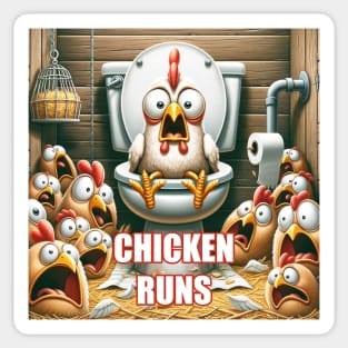 Chicken Runs Sticker